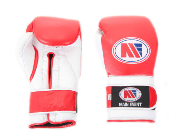 Main Event PTG 1000 Pro Train Boxing Gloves Velcro Red White